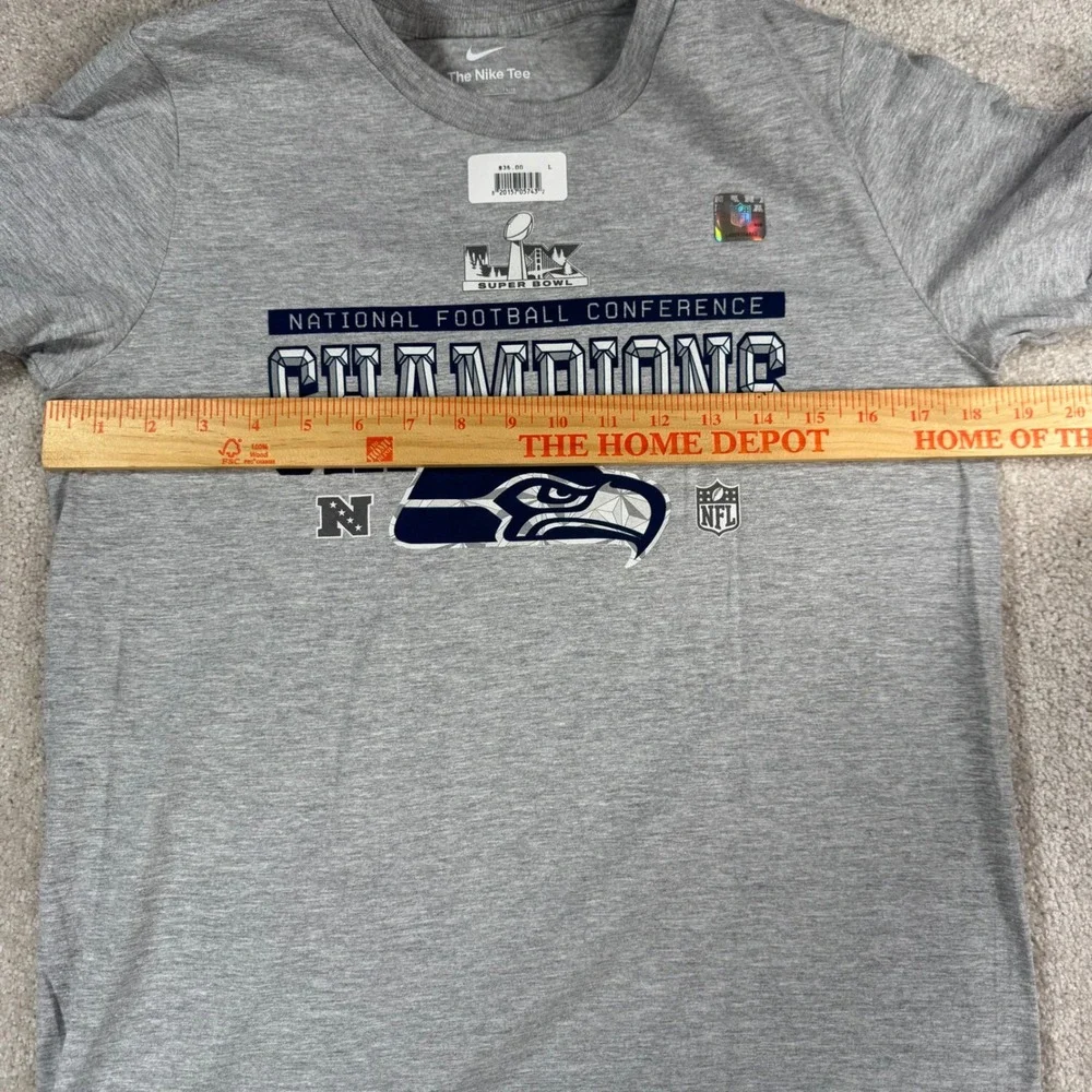 Nike Seattle Seahawks Super Bowl XLIX NFC Champions T-Shirt Kids Large Gray